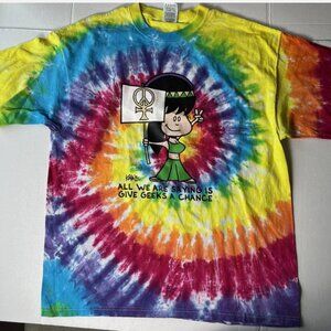 John Kovalic Give Geeks a Chance Tie Dye T Shirt XL Dork Tower